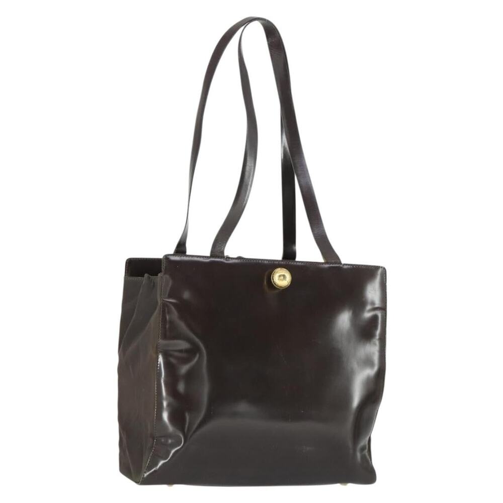 Celine Patent Leather Tote Bag Brown